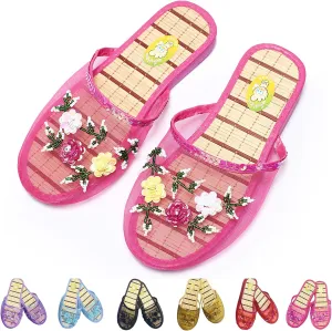 Chinese Mesh Slippers for Women - Summer Floral Hollow Mesh Slippers