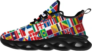 Ciadoon World Map Shoes for Women Men Road Running Walking Tennis Athletic Lightweight Sneakers World Flag Shoes Gifts for Men Women