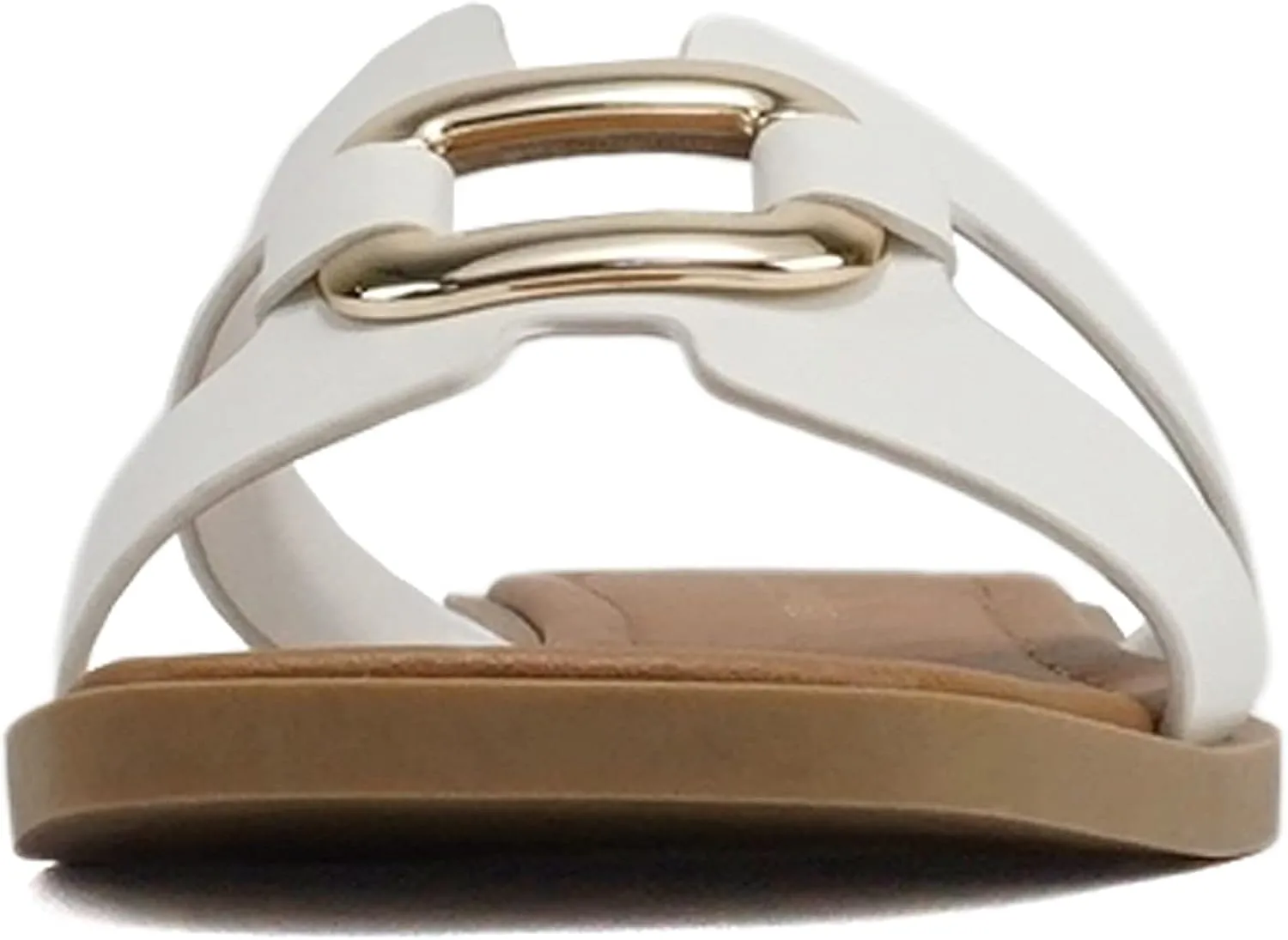 CITYCLASSIFIED “FENG” ~ Women Square Toe H-Band Buckle Slip-On Fashion Slide Sandal