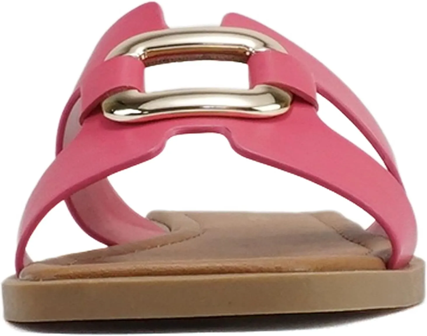CITYCLASSIFIED “FENG” ~ Women Square Toe H-Band Buckle Slip-On Fashion Slide Sandal