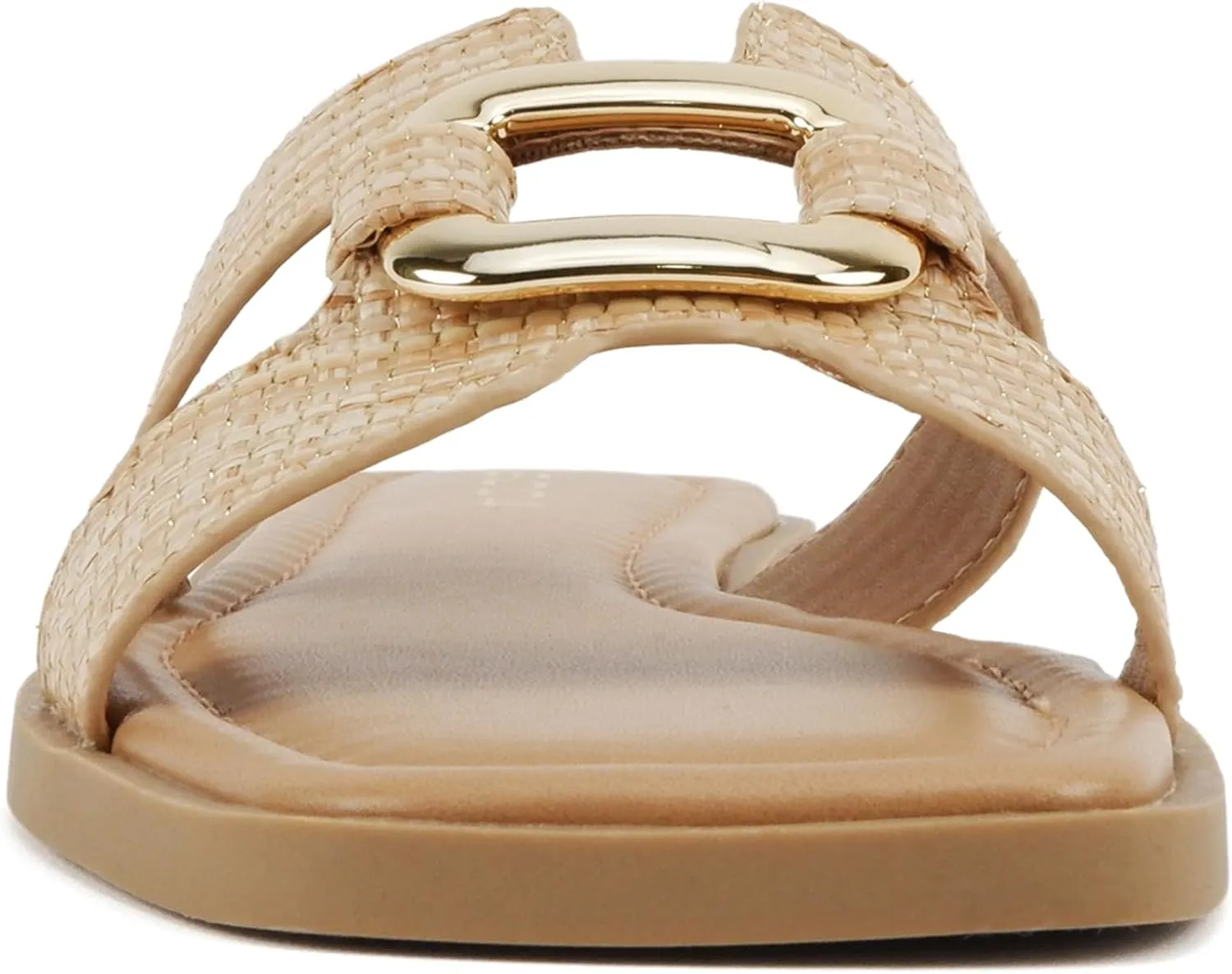 CITYCLASSIFIED “FENG” ~ Women Square Toe H-Band Buckle Slip-On Fashion Slide Sandal