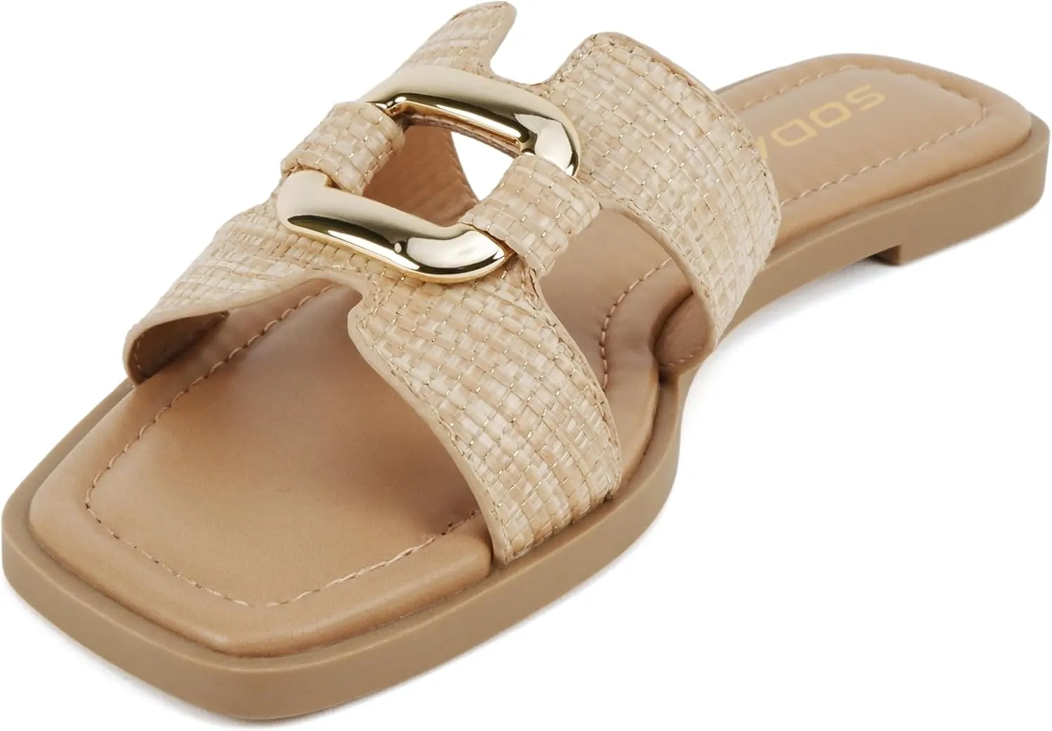 CITYCLASSIFIED “FENG” ~ Women Square Toe H-Band Buckle Slip-On Fashion Slide Sandal