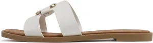 CITYCLASSIFIED “FENG” ~ Women Square Toe H-Band Buckle Slip-On Fashion Slide Sandal