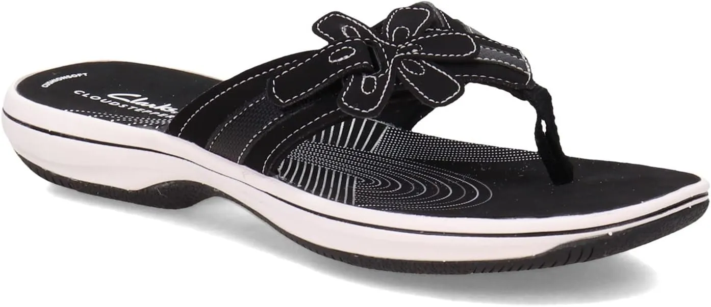 Clarks Unisex BrinkleyFloraH Sneaker, Black, 0 US Women