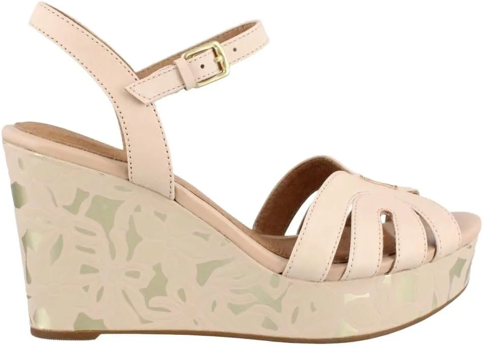 Clarks Womens Amelia Page Wedge Ankle Strap Wedge Sandals