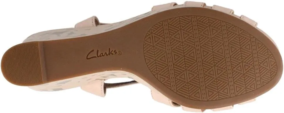 Clarks Womens Amelia Page Wedge Ankle Strap Wedge Sandals