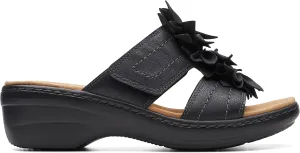 Clarks Women's Merliah Raelyn Slide Sandal, Black Leather, 7.5
