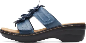 Clarks Women's Merliah Raelyn Slide Sandal, Blue Leather, 8