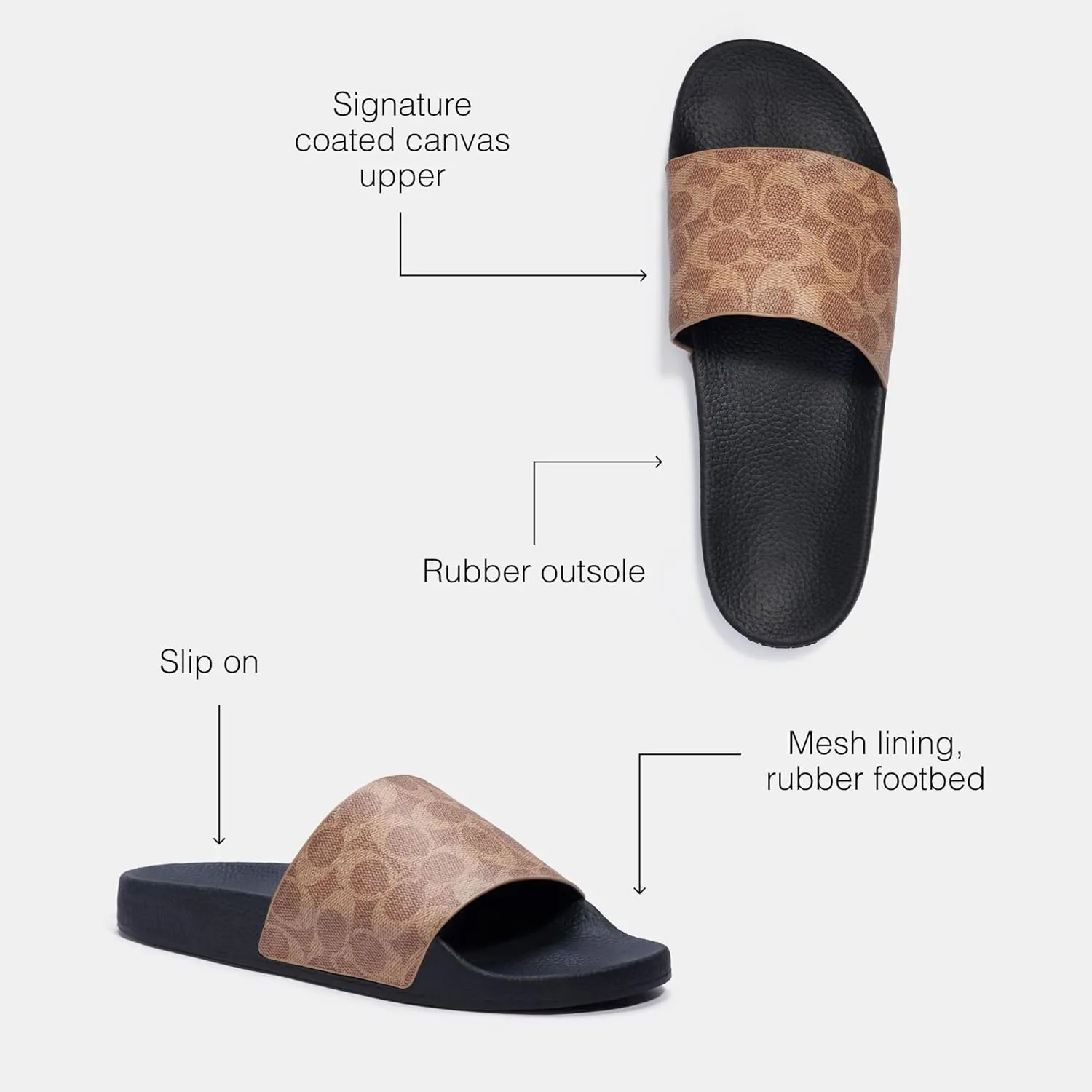 Coach Men's Signature Coated Canvas Pool Slide