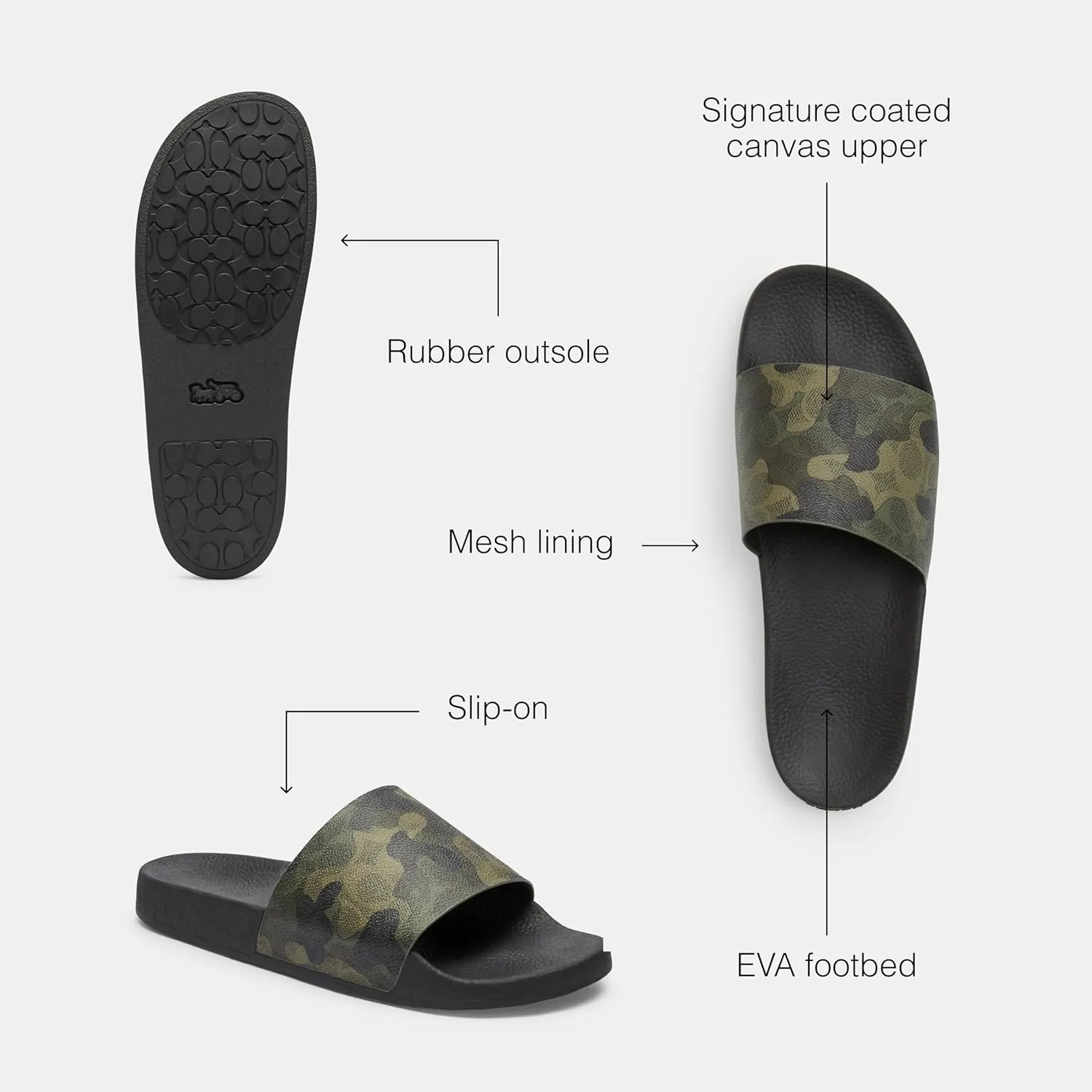 Coach Men's Signature Coated Canvas Pool Slide