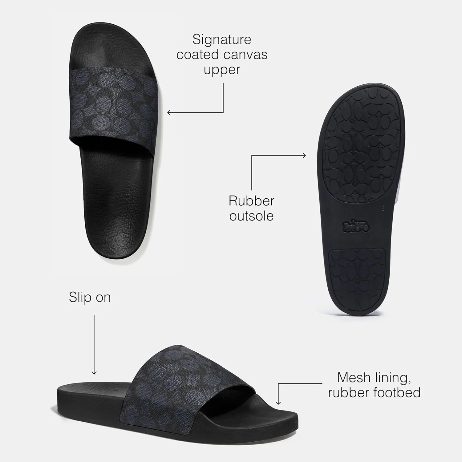 Coach Men's Signature Coated Canvas Pool Slide
