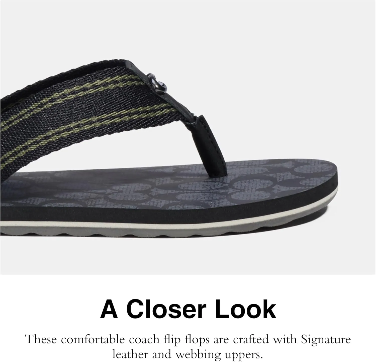 Coach Men's Signature Webbing Flip Flop