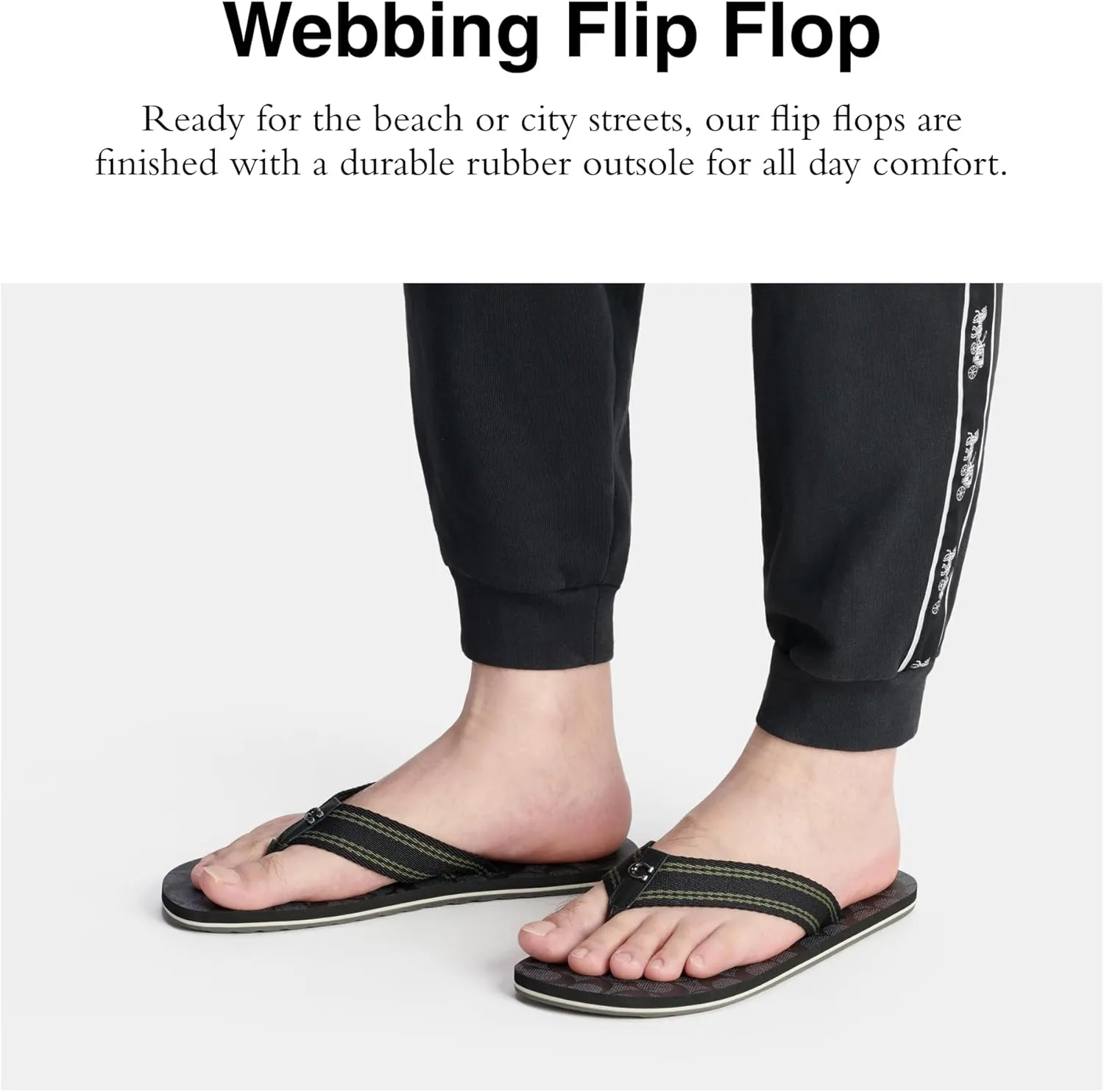 Coach Men's Signature Webbing Flip Flop