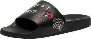 Coach Men's Slide Sandal with Sketch Print Platform, Charcoal/Black, 7