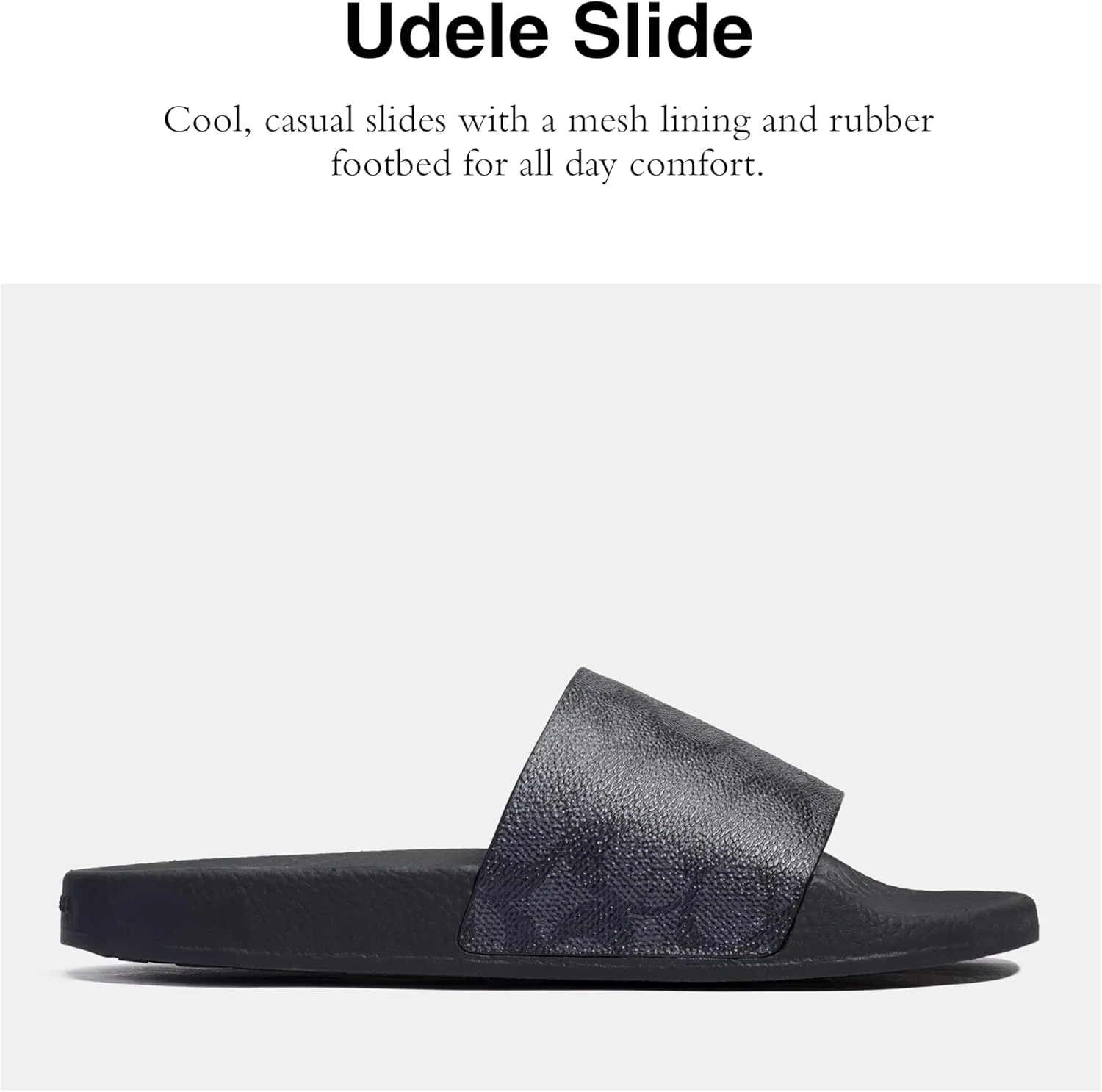 Coach Women's Udele Coated Canvas Slide Slipper