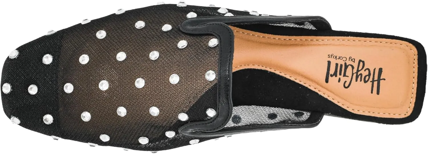 Corkys Footwear Hey Girl to Die for Slip-on Flat Mule - Rhinestone Mesh Body, Closed Toe, Breathable and Lightweight Elegance, Comfortable and Lightly Cushioned Insoles