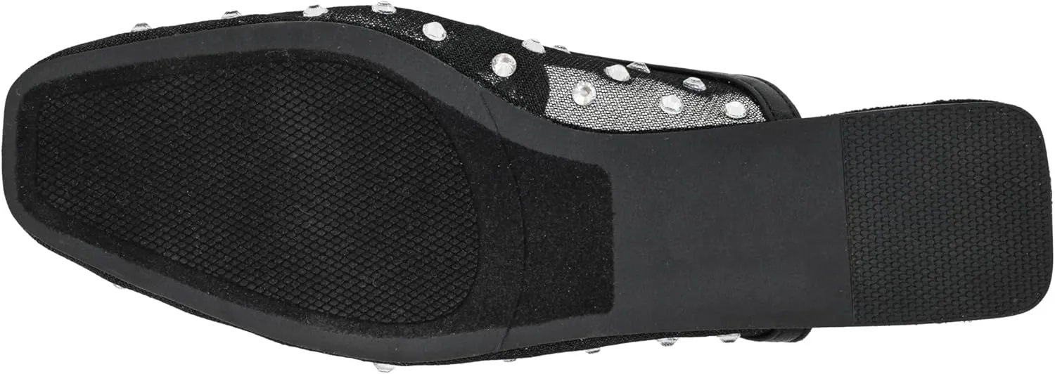 Corkys Footwear Hey Girl to Die for Slip-on Flat Mule - Rhinestone Mesh Body, Closed Toe, Breathable and Lightweight Elegance, Comfortable and Lightly Cushioned Insoles