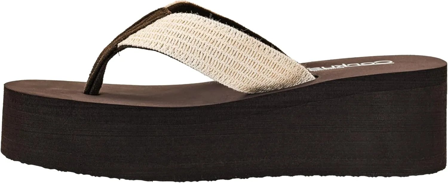 Corkys Footwear Women's Mai Tai Flip Flops - Featuring a Stylish V-Strap Design and a 2.5-Inch Platform, Blending Casual Elegance with Ultimate Comfort