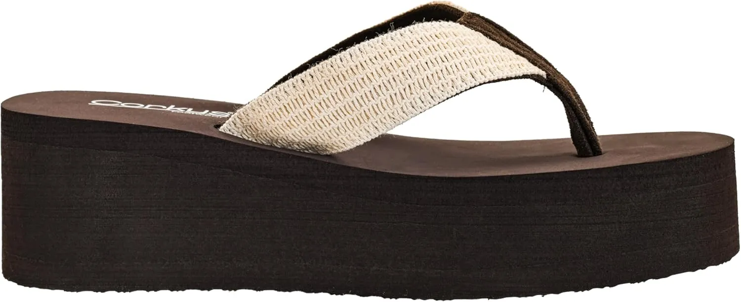 Corkys Footwear Women's Mai Tai Flip Flops - Featuring a Stylish V-Strap Design and a 2.5-Inch Platform, Blending Casual Elegance with Ultimate Comfort