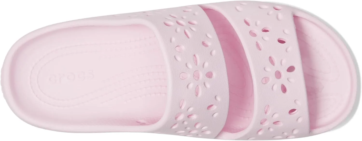 Crocs Unisex-Adult Classic Sandals 2.0 with Floral Cutout Design Slide