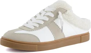 CUSHIONAIRE Blade Women’s Slip On Sneaker Mule – Faux Leather & Suede Backless Sneaker with Memory Foam & Cozy Lining
