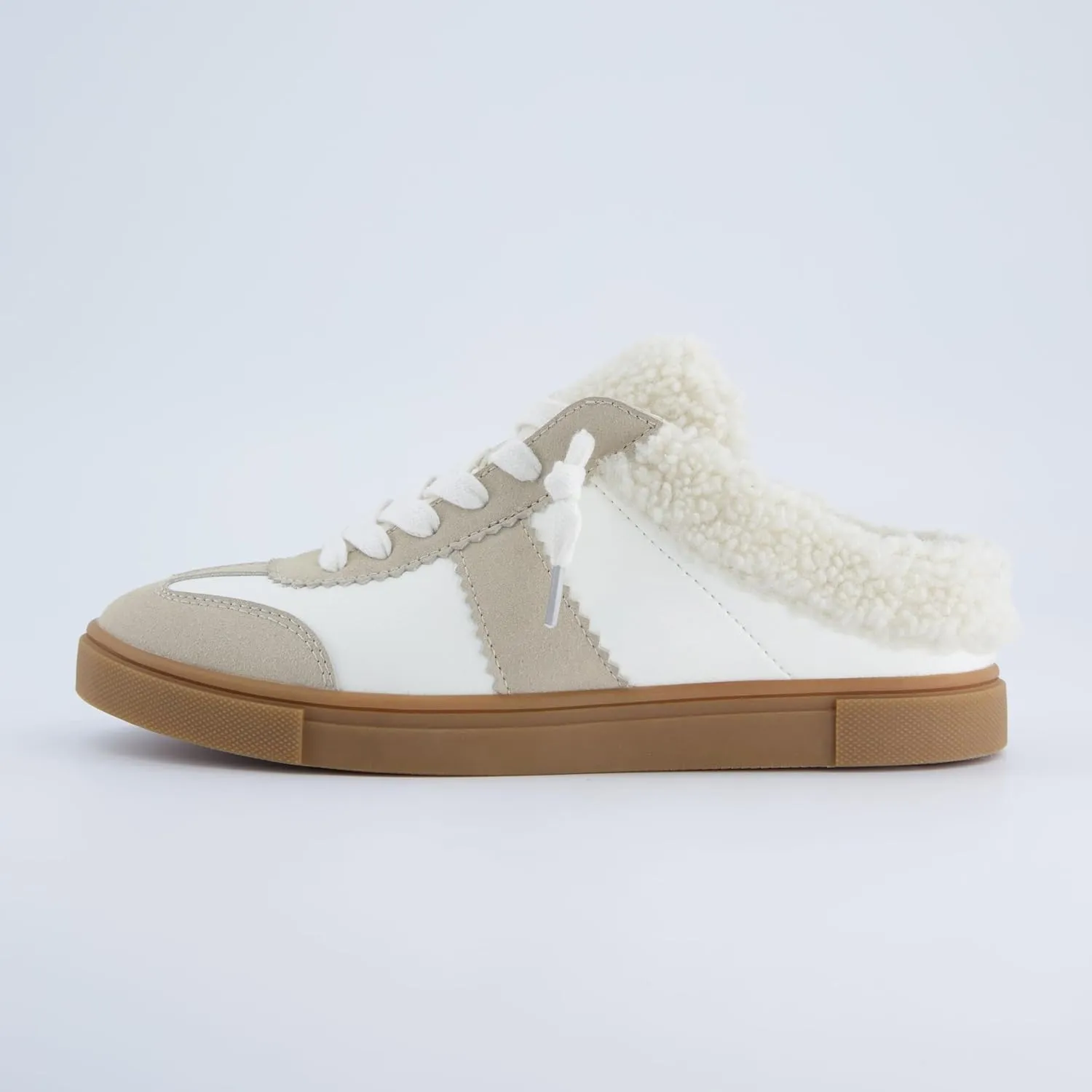 CUSHIONAIRE Blade Women’s Slip On Sneaker Mule – Faux Leather & Suede Backless Sneaker with Memory Foam & Cozy Lining