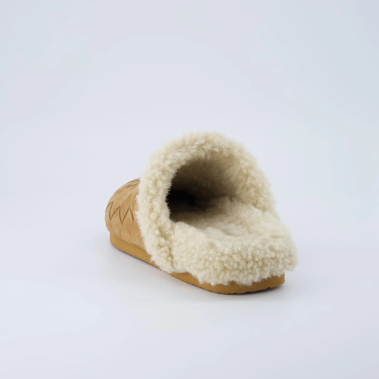 CUSHIONAIRE Cliché Genuine Suede Woven Mule Slippers for Women Indoor and Outdoor - Slip On Faux Fur Lining Women Footwear for Comfort