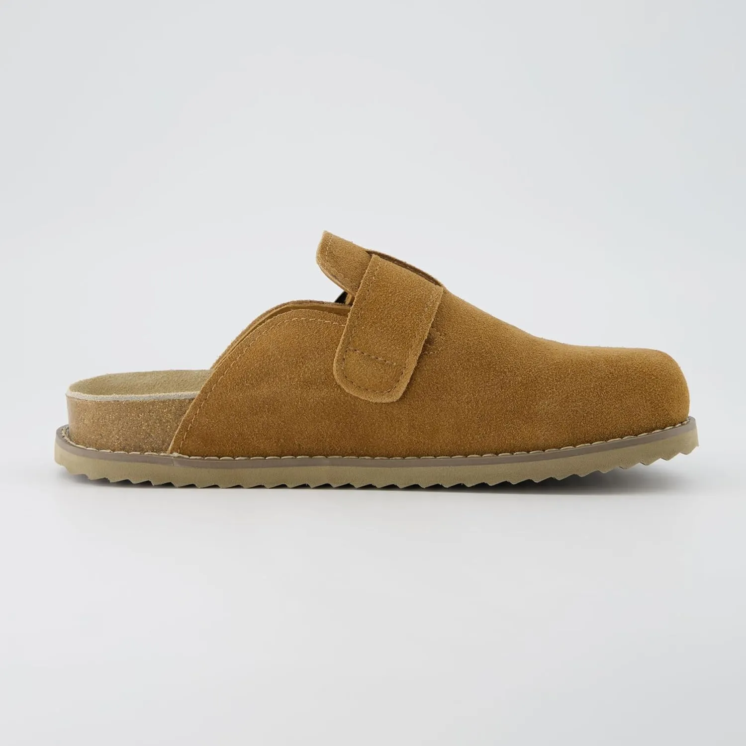 CUSHIONAIRE Women's Blain Genuine Suede Slip-On Clogs with   Memory Foam & Chic Buckle Mule - Comfortable, Non-Slip, Wide Widths Available