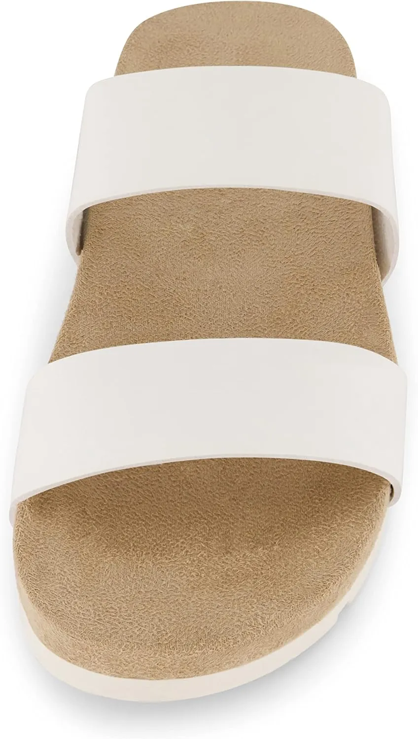 CUSHIONAIRE Women's Jaimy 2 band footbed slide sandal  Memory Foam