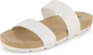 CUSHIONAIRE Women's Jaimy 2 band footbed slide sandal  Memory Foam