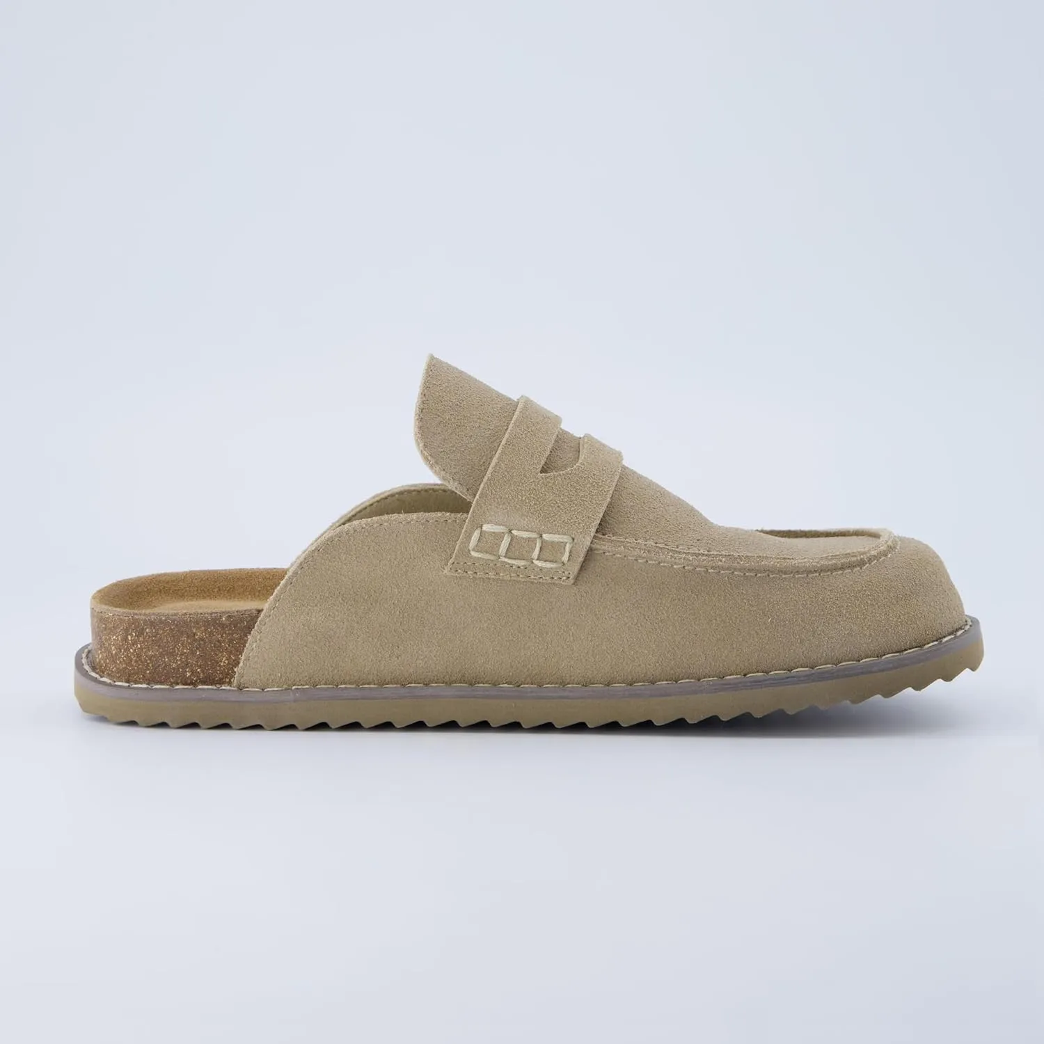 CUSHIONAIRE Zola Women’s Penny Clog Mule – Suede Slip-On with Memory Foam, Cork Footbed & Flexible Outsole