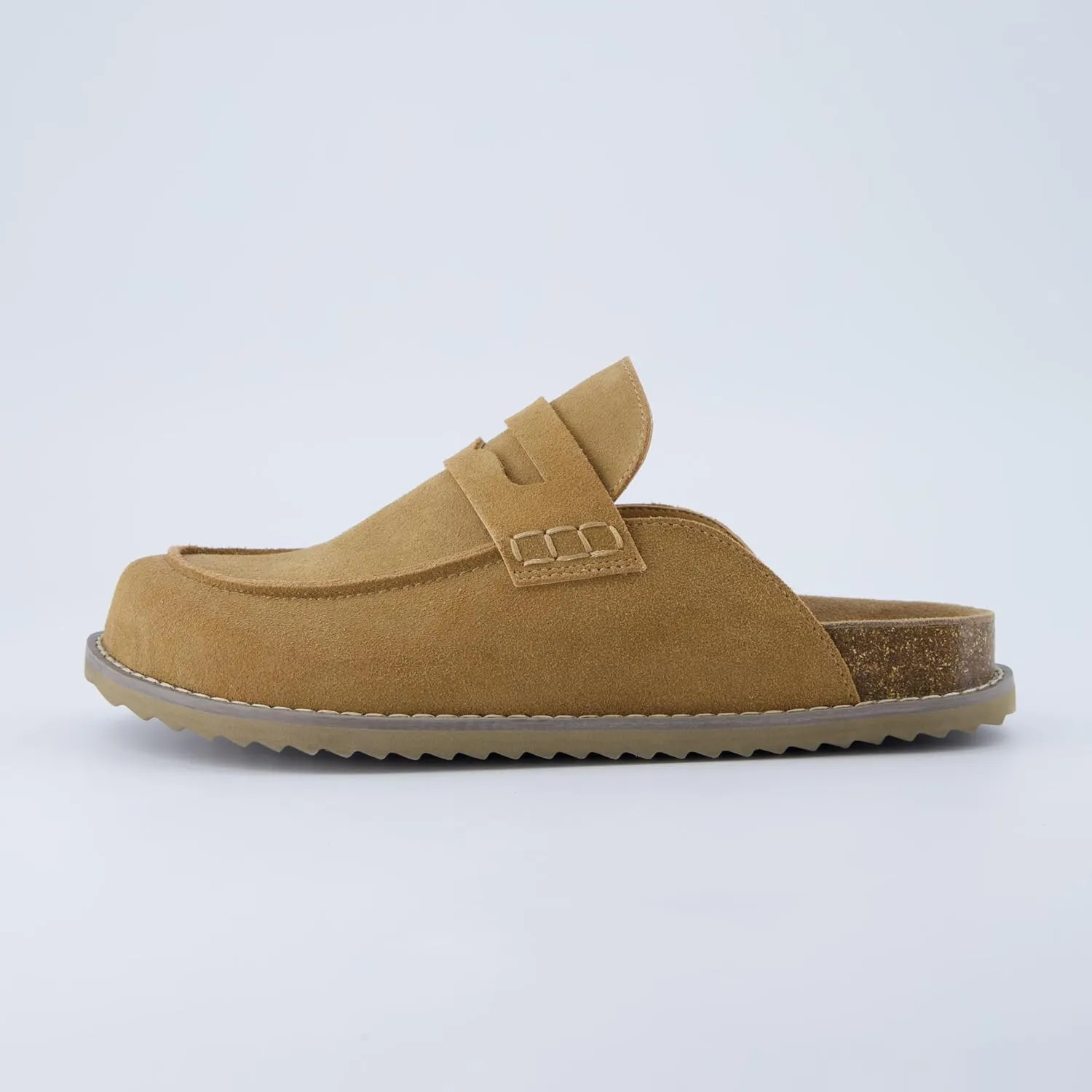 CUSHIONAIRE Zola Women’s Penny Clog Mule – Suede Slip-On with Memory Foam, Cork Footbed & Flexible Outsole
