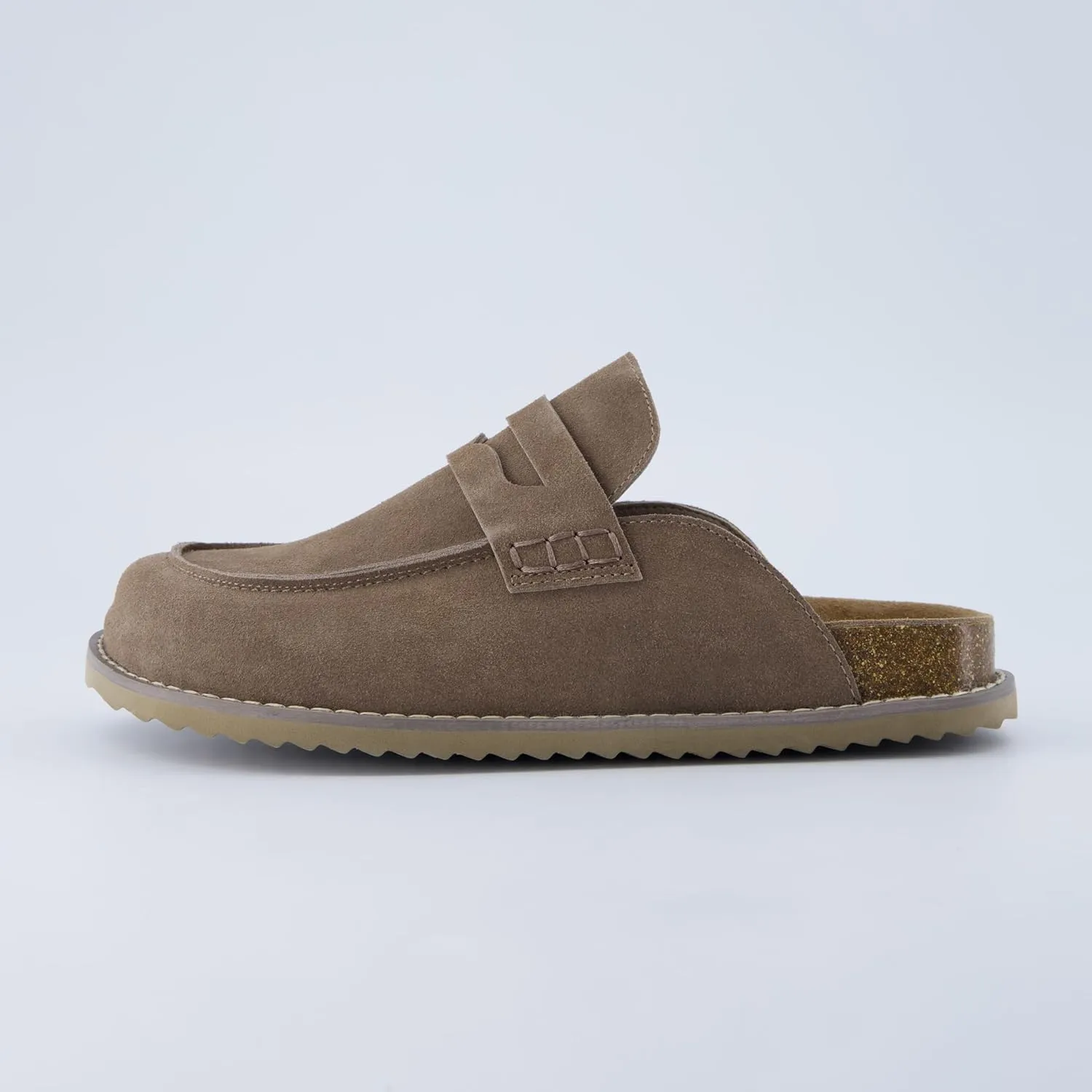 CUSHIONAIRE Zola Women’s Penny Clog Mule – Suede Slip-On with Memory Foam, Cork Footbed & Flexible Outsole