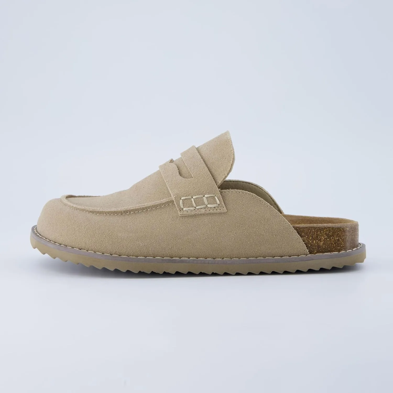 CUSHIONAIRE Zola Women’s Penny Clog Mule – Suede Slip-On with Memory Foam, Cork Footbed & Flexible Outsole