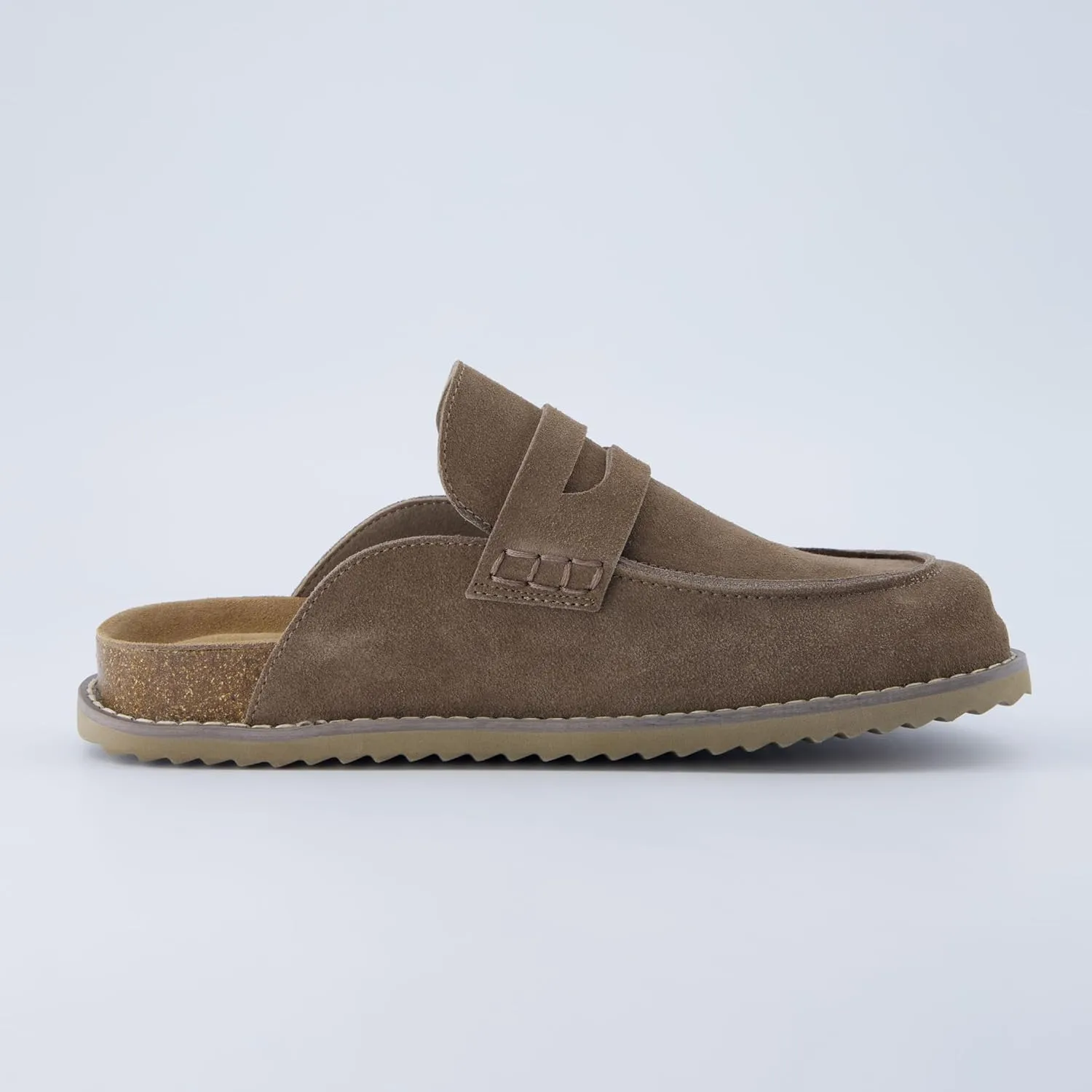 CUSHIONAIRE Zola Women’s Penny Clog Mule – Suede Slip-On with Memory Foam, Cork Footbed & Flexible Outsole