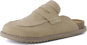 CUSHIONAIRE Zola Women’s Penny Clog Mule – Suede Slip-On with Memory Foam, Cork Footbed & Flexible Outsole