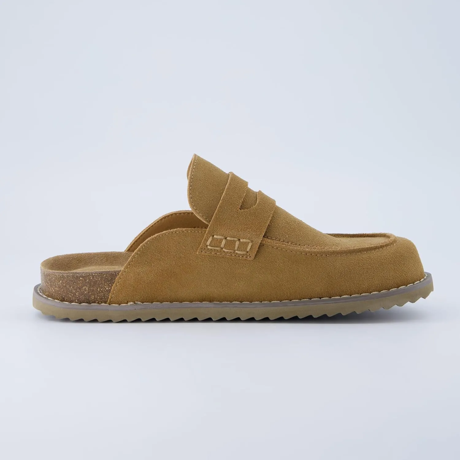 CUSHIONAIRE Zola Women’s Penny Clog Mule – Suede Slip-On with Memory Foam, Cork Footbed & Flexible Outsole