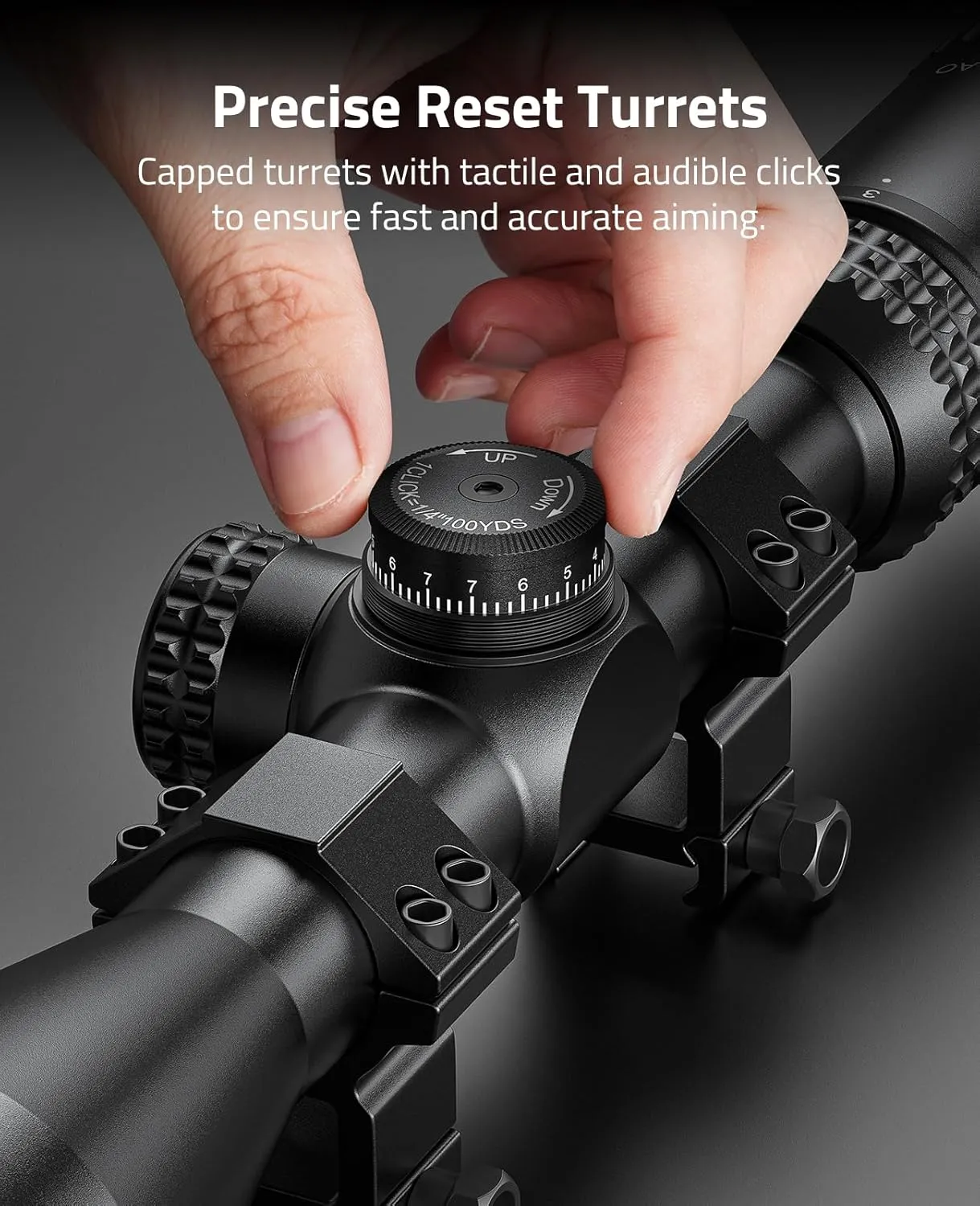 CVLIFE JackalHowl F02 AO Rifle Scope - SFP Hunting Rifle Scope with Parallax Adjustment and 20mm Scope Rings - Second Focal Plane