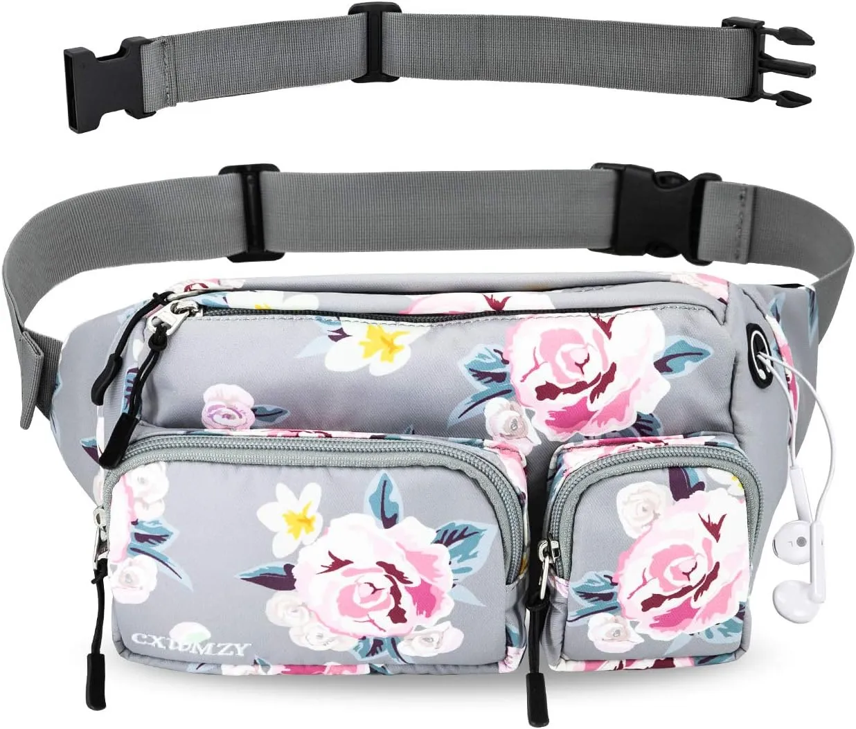 CXWMZY Fanny Packs For Women & Men, Waist Bag Hip Bum Bag Strap Extension Large Capacity Easy Carry Any Phone Passport Wallet for Outdoors Workout Traveling Casual Running Hiking Cycling Dog Walking