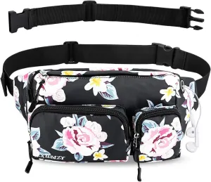 CXWMZY Fanny Packs For Women & Men, Waist Bag Hip Bum Bag Strap Extension Large Capacity Easy Carry Any Phone Passport Wallet for Outdoors Workout Traveling Casual Running Hiking Cycling Dog Walking