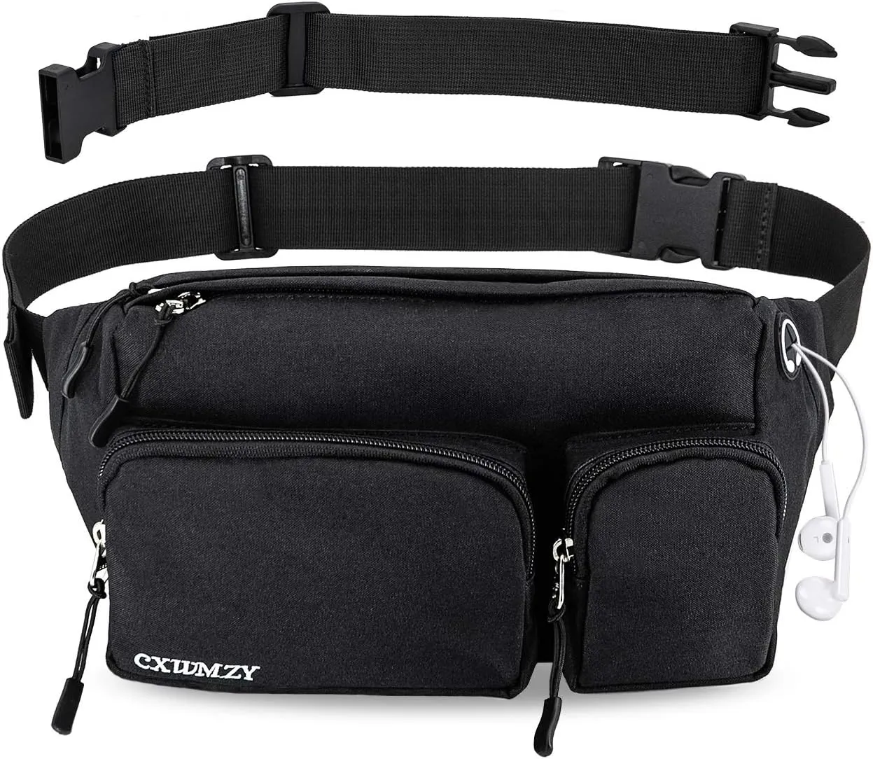 CXWMZY Fanny Packs For Women & Men, Waist Bag Hip Bum Bag Strap Extension Large Capacity Easy Carry Any Phone Passport Wallet for Outdoors Workout Traveling Casual Running Hiking Cycling Dog Walking