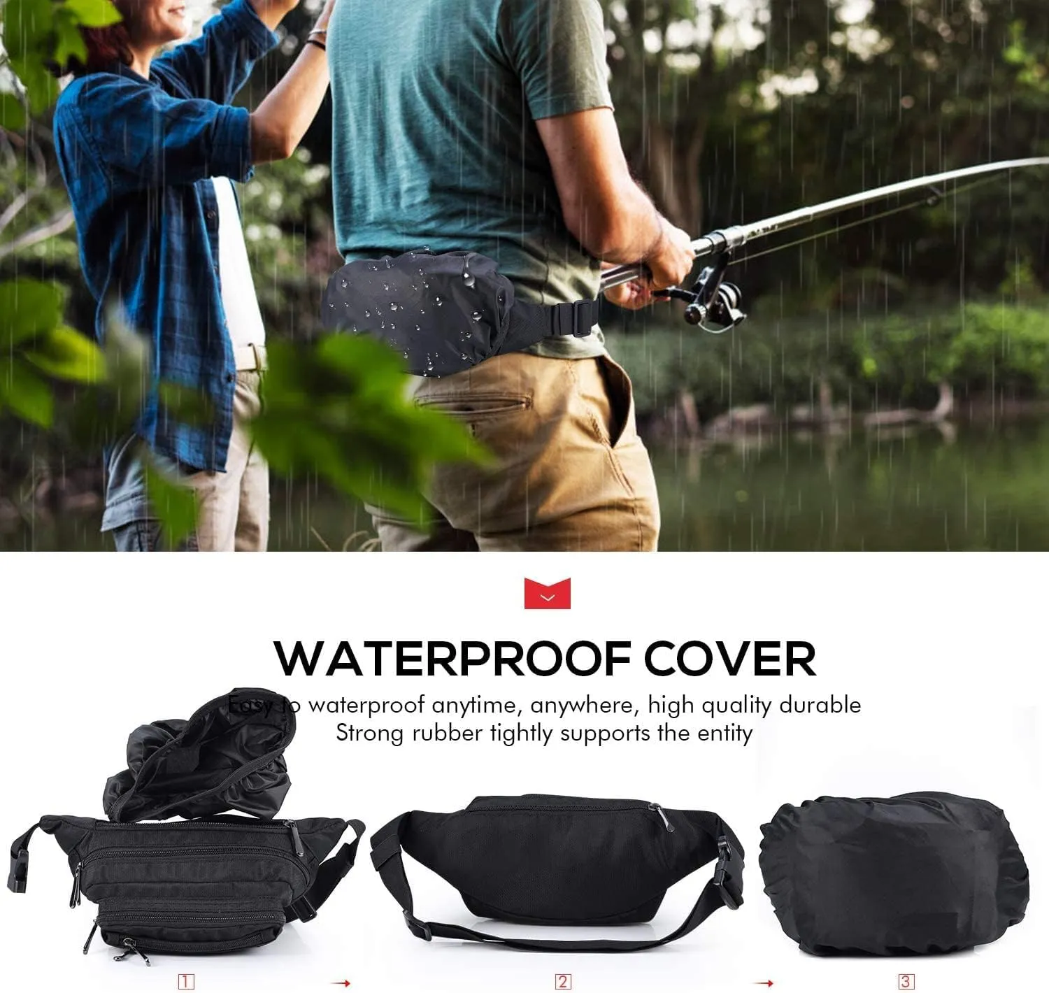 CXWMZY Fanny Packs For Women & Men Waist Pack Hip Bum Bag with Multi-Pockets Large Capacity Waterproof Casual Bum Bag for Disney Traveling Casual Cycling Running Hiking