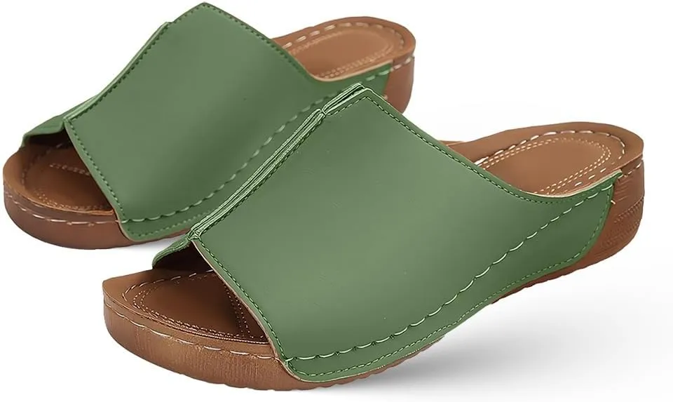 Damping Sole Upgradation Stretch Lightweight Sandals, 2024 New Orthopedic Arch Support Walking Summer Shoes Women Flat Sandals