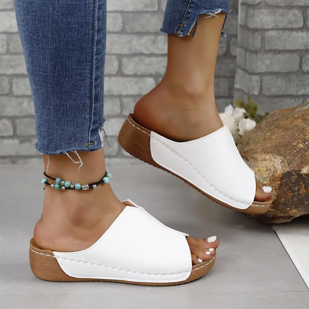 Damping Sole Upgradation Stretch Lightweight Sandals, 2024 New Orthopedic Arch Support Walking Summer Shoes Women Flat Sandals