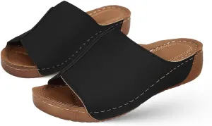 Damping Sole Upgradation Stretch Lightweight Sandals, 2024 New Orthopedic Arch Support Walking Summer Shoes Women Flat Sandals