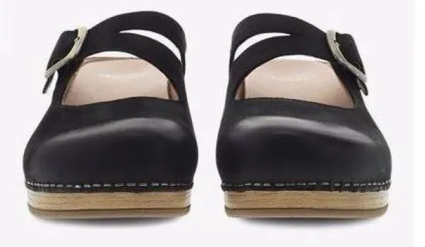 Dansko Black Britney Burnished Nubuck Slip On Women's Comfort Shoe 9422-471600