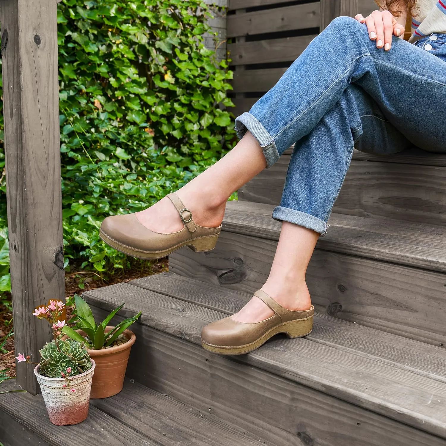Dansko Bria Slip-On Mary Jane Mule Clogs for Women – Memory Foam and Arch Support for All -Day Comfort and Support – Lightweight EVA Outsole for Long-Lasting Wear