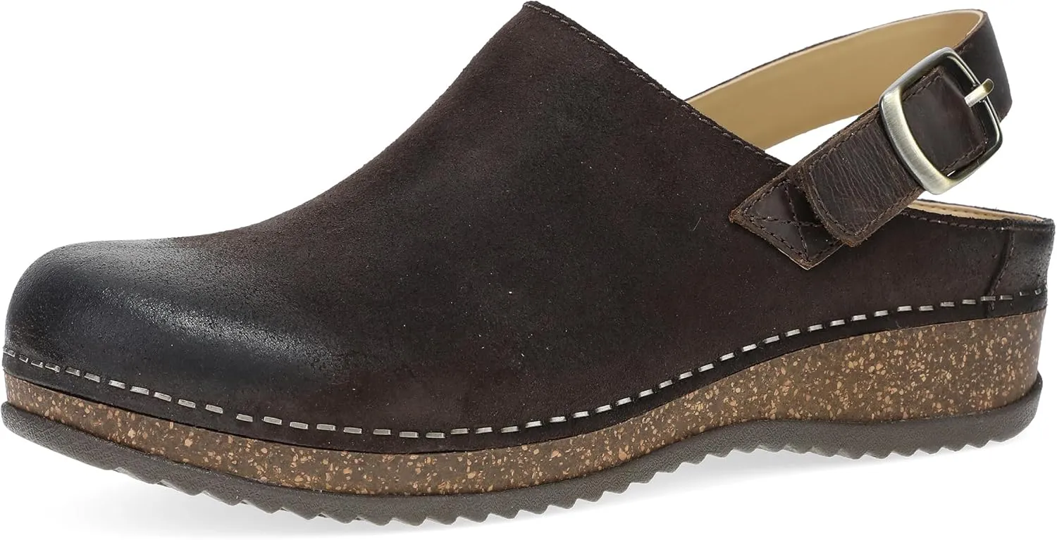 Dansko Women's Merrin Sling-Back Mule Clog-Dual Density Cork/EVA Midsole and Lightweight Rubber Outsole Provide a Comfortable Ride on Patented Stapled Construction