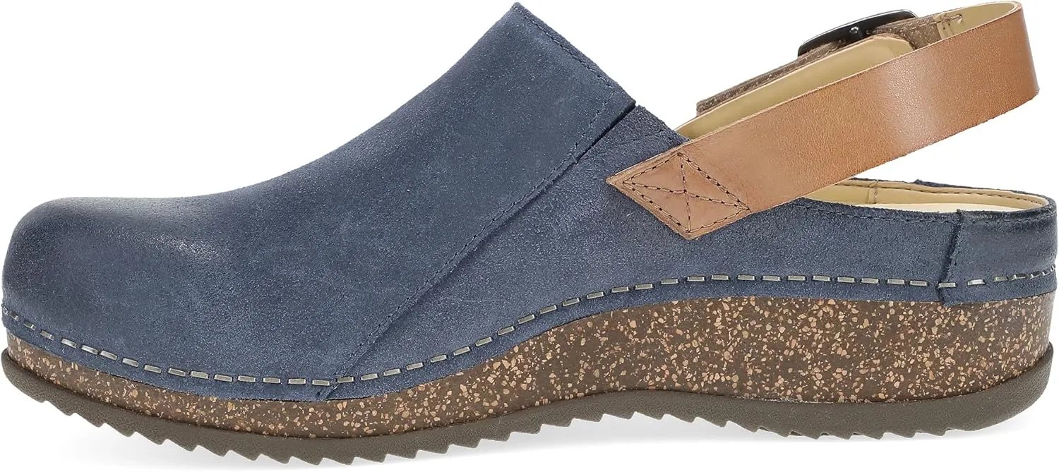 Dansko Women's Merrin Sling-Back Mule Clog-Dual Density Cork/EVA Midsole and Lightweight Rubber Outsole Provide a Comfortable Ride on Patented Stapled Construction