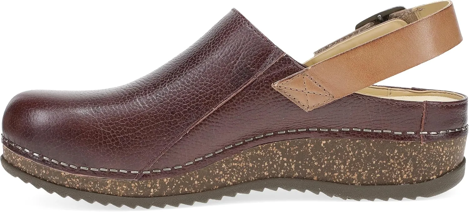 Dansko Women's Merrin Sling-Back Mule Clog-Dual Density Cork/EVA Midsole and Lightweight Rubber Outsole Provide a Comfortable Ride on Patented Stapled Construction